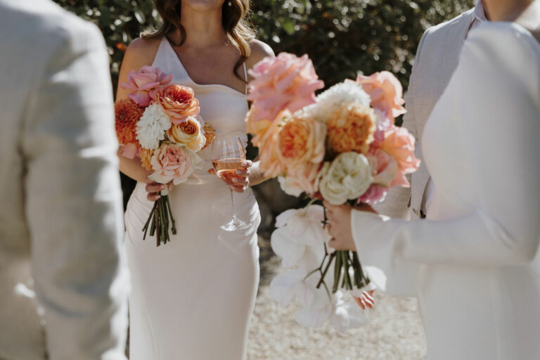 Bridesmaids Holding Bouquets